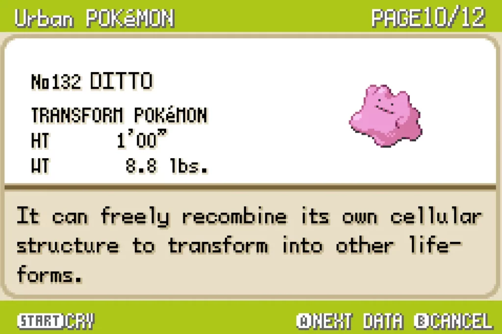 Where to Capture-Catch Ditto in Pokemon Firered, Leafgreen 